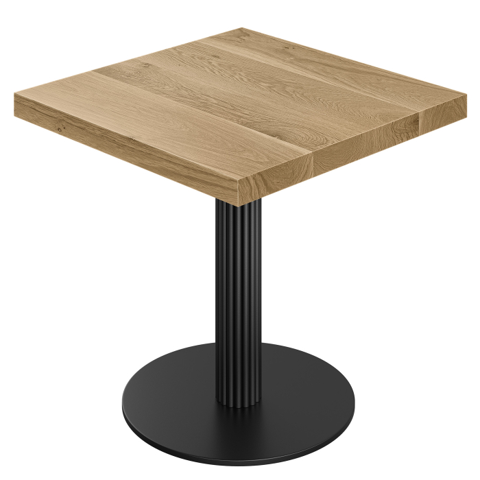 ST | Table de Bistro | L:P 70 x 70 | H 73 cm | Chêne | Structure : Noir