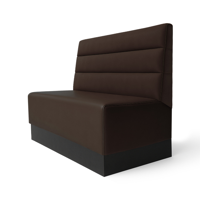 Schmidt S | Gastrobank | B:H 100 x 100 cm | Brown | Horizontal Striped | Leather