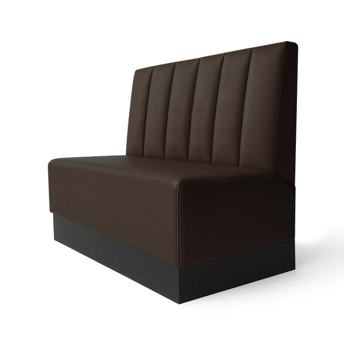 Schmidt S | Gastrobank | B:H 200 x 100 cm | Braun | Gestreift Doppelnaht | Leder