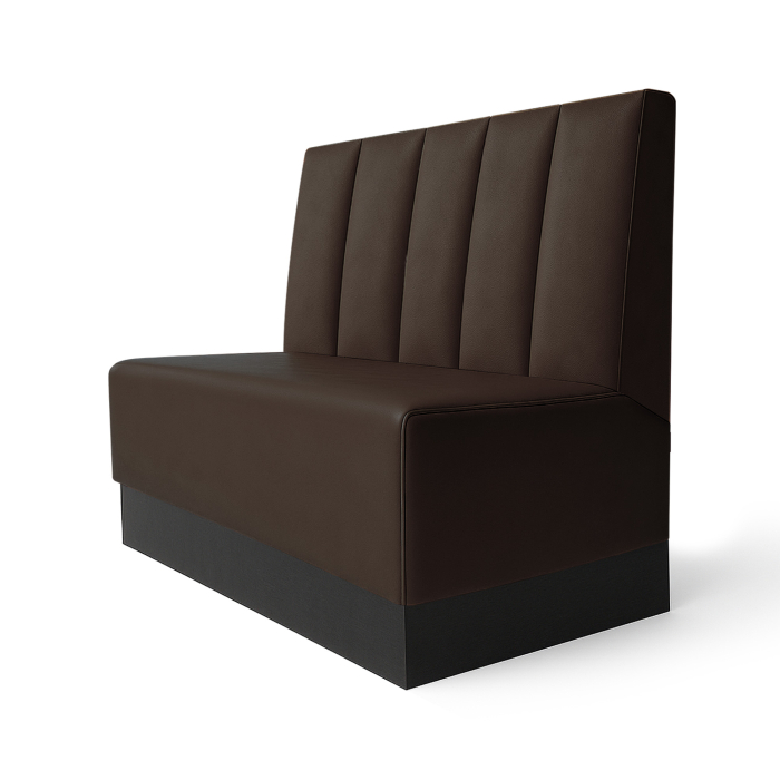 Schmidt S | Ravintolapenkki | L:K 200 x 100 cm | Ruskea | Syvä raidallinen | Nahka