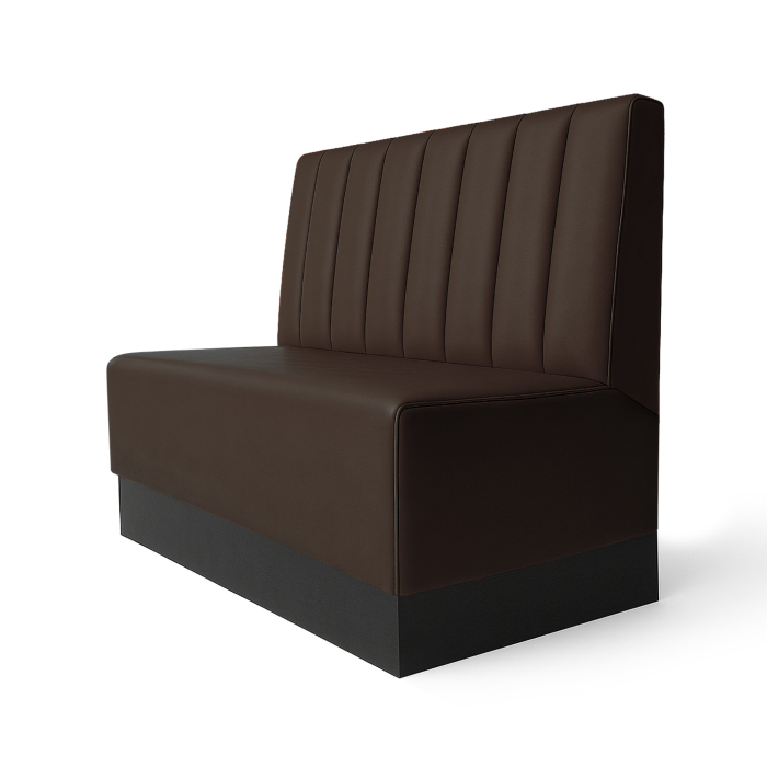 Schmidt S | Gastrobank | B:H 100 x 100 cm | Braun | Gestreift| Leder