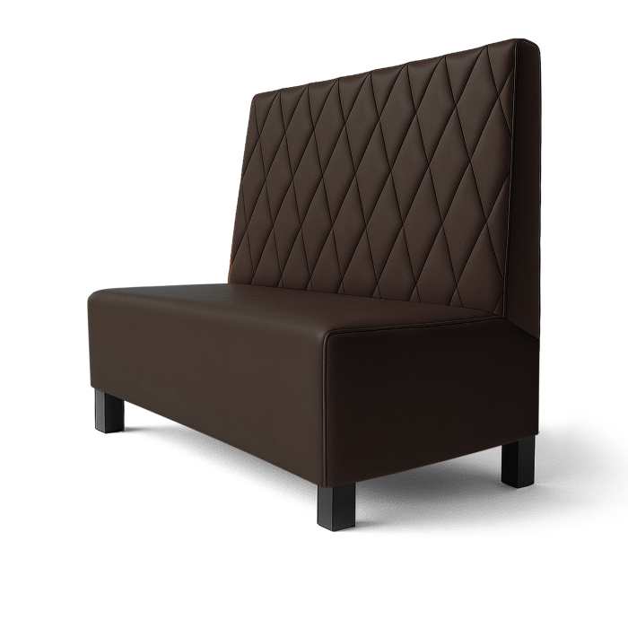 Schmidt F | Restaurant bench | W:H 60 x 100 cm | Brown | Diamond pattern | Leather