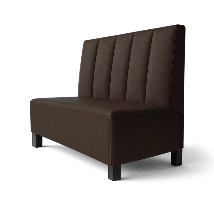Schmidt F | Restaurantbenk | B:H 60 x 120 cm | Brun | Dypstripet | Skinn