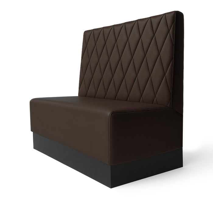 Schmidt S | Restaurant bench | W:H 60 x 120 cm | Brown | Diamond pattern | Leather