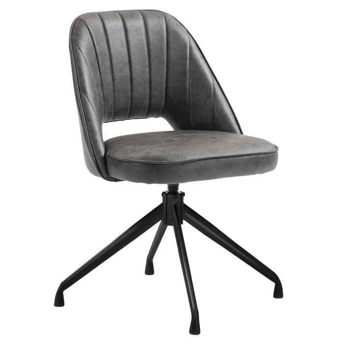 Sophie | Hotellstol | Svart | Skinn | Svingbar base