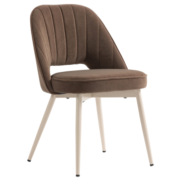 Sophie | Hotel Stuhl | Braun | Samt | Gestell Weiß