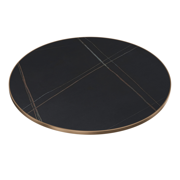 STONE | Gastro Sinterstein Tischplatten | Ø 60 x 1,5 cm | Schwarz Marmor | Rund