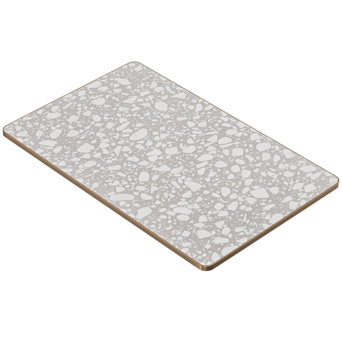 TERRAZZO | Gastro Terrazzo bordplade | 120 x 70 x 2,7 cm | Grå Terrazzo | Rektangulær