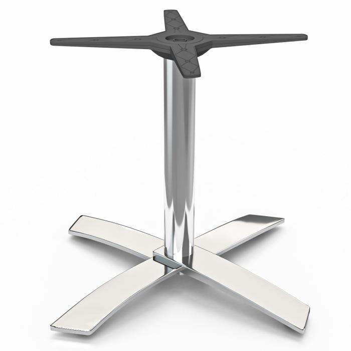 THIAGO | Bistro Lounge Tischgestell | 4 Fuß | Fuß: Ø 60 cm | Säule: 6 x 47 cm | Alu
