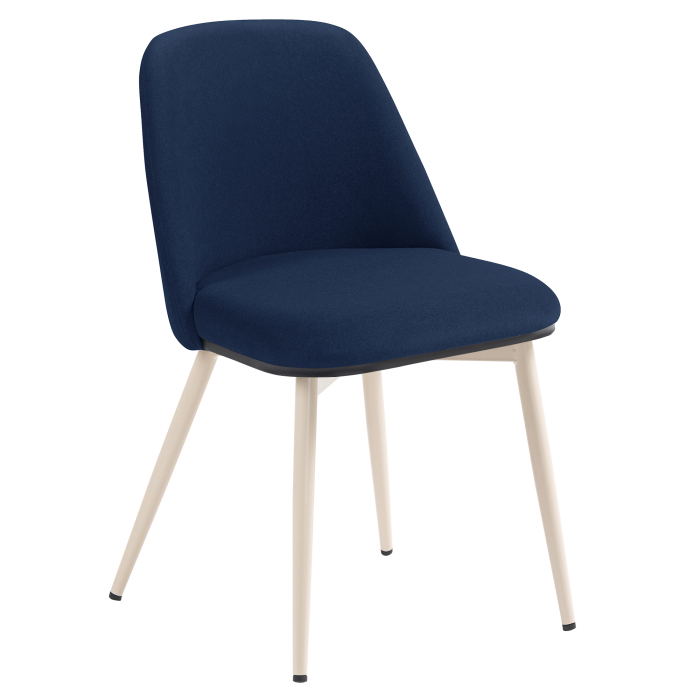 TINA | Hotelstoel | Fluweel | Blauw | Frame: Wit