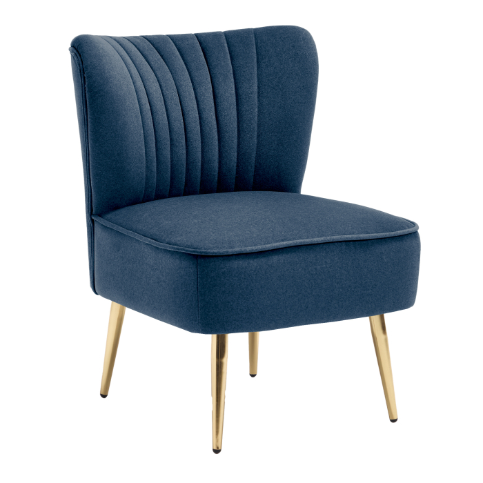 VICTORIA | Fauteuil Lounge Bistro | Velours | Bleu