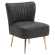 VICTORIA | Bistro Lounge-velourstolpe | Skinn | Svart