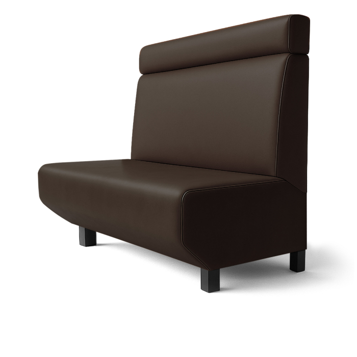 Wagner F | Restaurantbenk | B:H 60 x 90 cm | Brun | Hodegavl | Skinn