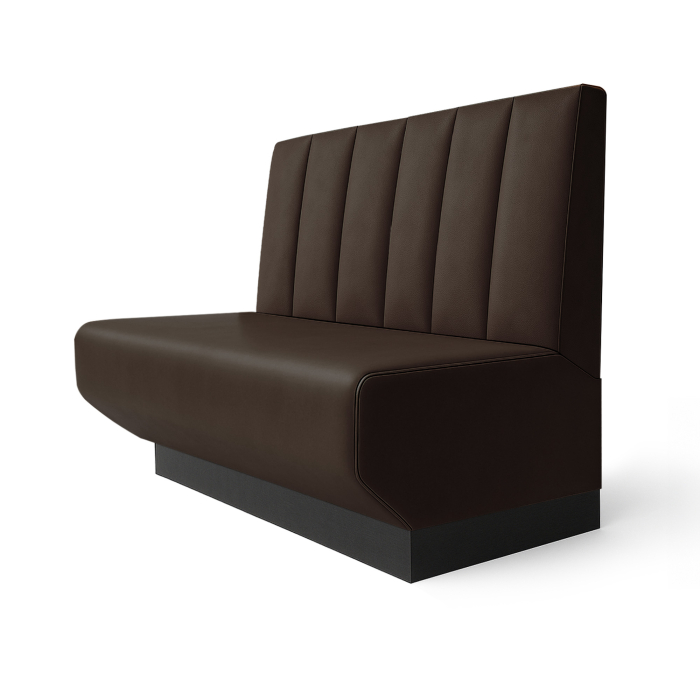 Wagner S | Restaurantbank | B:H 60 x 90 cm | Bruin | Gestreept, dubbele stiknaden | Leer