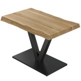 YANNIS | Bistrotafel | B: 120 x 70 | H: 76 | Eikenhout | Onderstel: Zwart