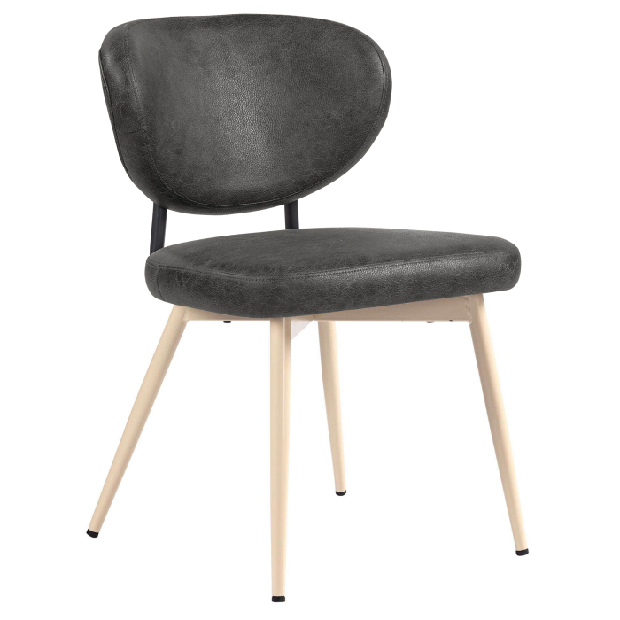 Yara | Hotel Chair | Black | Leather | White Frame