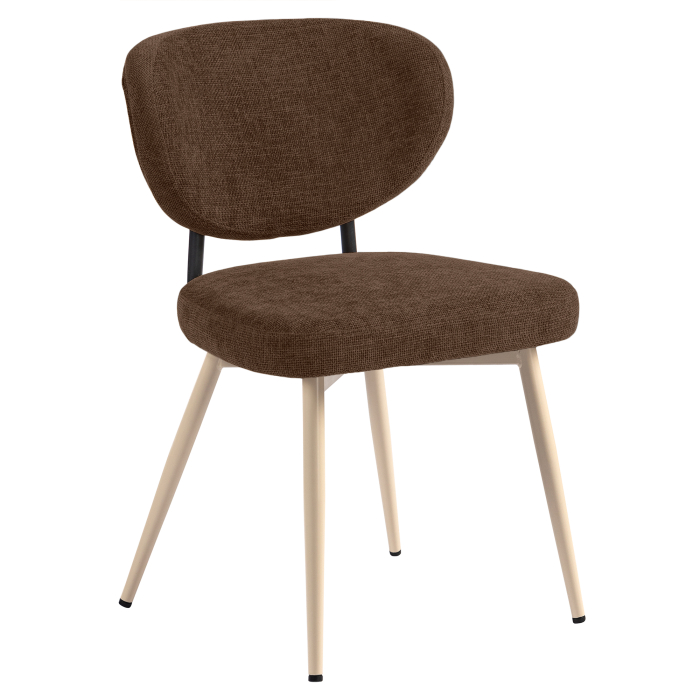 Yara | Hotel Chair | Brown | Fabric/Textile | White Frame