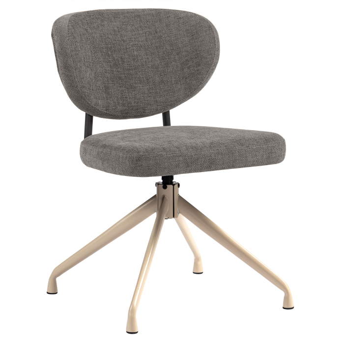 Yara | Hotel Chair | Grey | Fabric/Textile | Swivel Base | White Frame