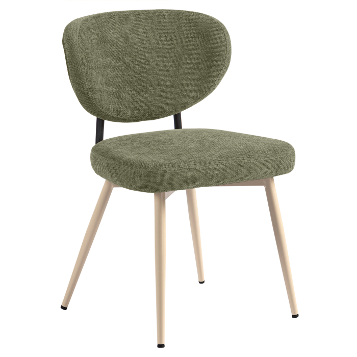 Yara | Hotelstol | Grøn | Stof/Tekstil | Hvidt stel