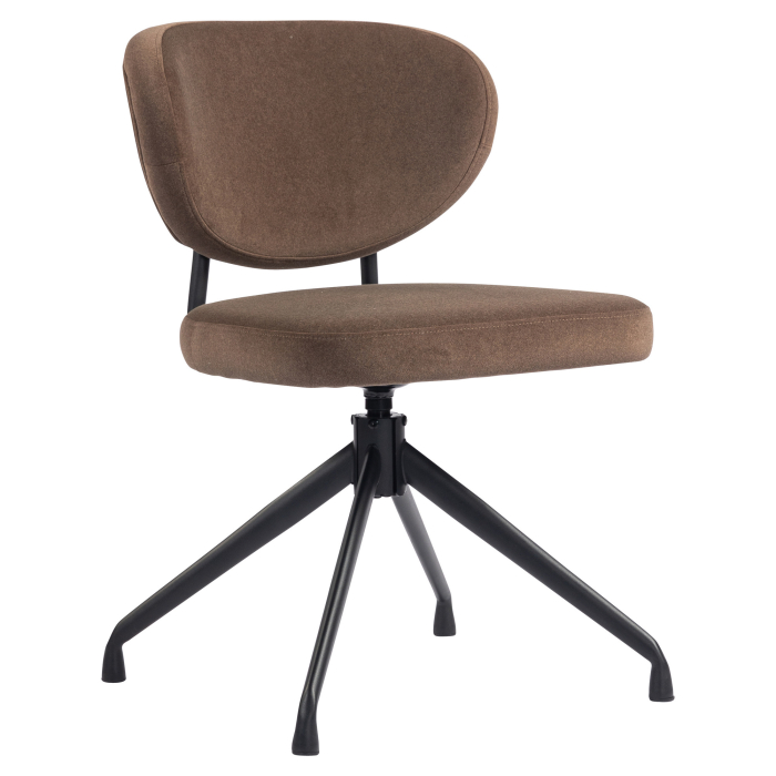 Yara | Chaise d'hôtel | Marron | Velours | Pied pivotant