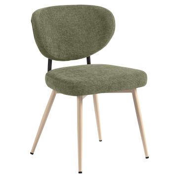 Yara | Krzesło hotelowe | Zielony | Materiał/tkanina | Biała rama