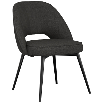 Sophie | Hôtel Chaise | Gris Foncé | Tissu en Peluche