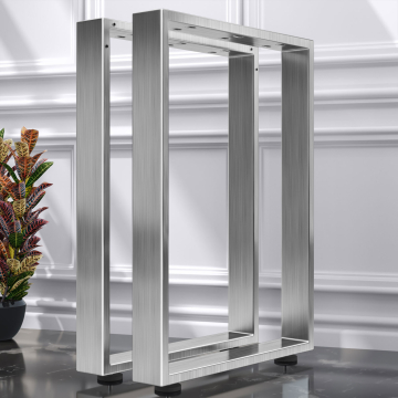 MORENA | Pöytä Kufen | Ruostumaton teräs | Jalakset: 8x8cm | L68xK105cm