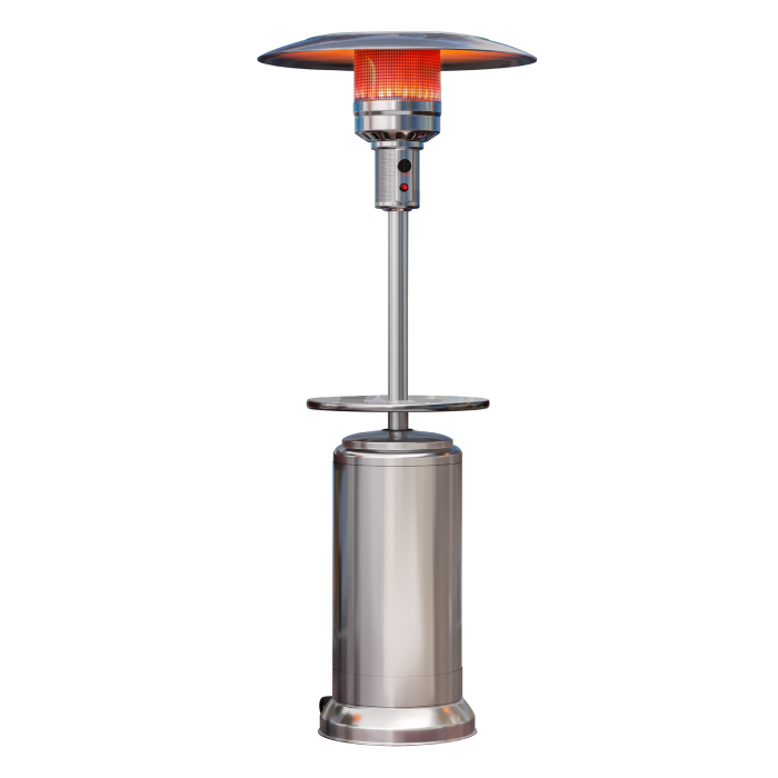 ABBEY | Gas Patio Heater | 2,2m | Stainless steel | 12kW | + table