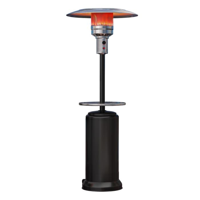 ABBEY | Estufa exterior a gas | 2,2m | Negro | 12kW | + tabla