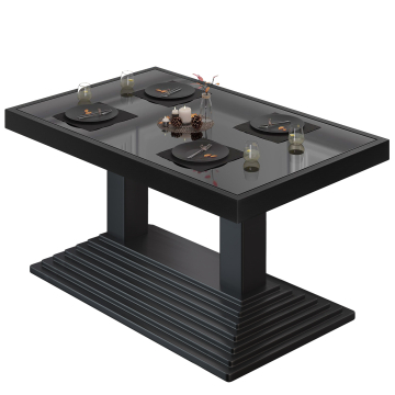 ABP | Sofabord til bistro | B:D:H 120 x 70 x 40 cm | Svart