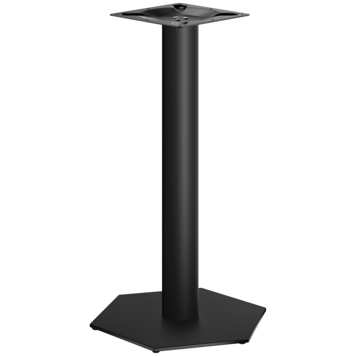 AGON | Bistro Bartafelpoot | Zwart | Hoogte: 105 cm | Zuil: Ø 7,6 cm | Voet: Ø 50 cm