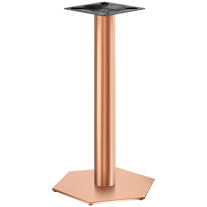 AGON | Bistro Table Base | Copper | Height: 105 cm | Column: Ø 7.6 cm | Base: Ø 50 cm