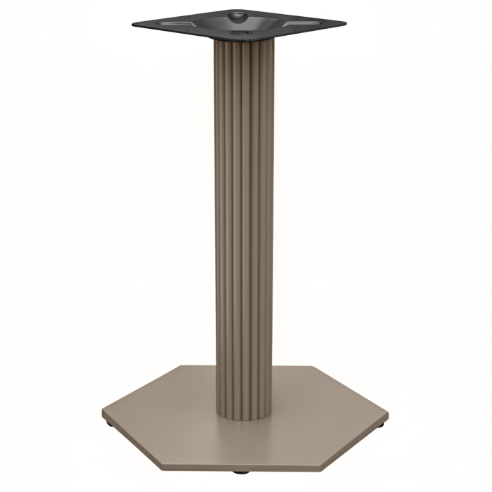 AGON | Bistro table frame | Taupe | Height: 105 cm | Column: Ø 9.5 cm | Base: Ø 50 cm