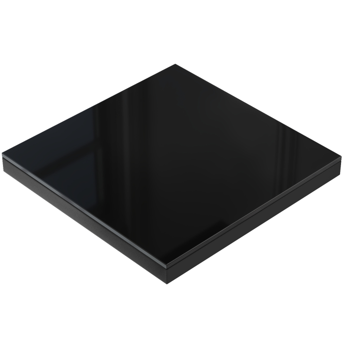 ALEESHA STEEL | Gastro Außen Tischplatte | Glas | B x T : 60 x 60 x 3,4 cm | Schwarz