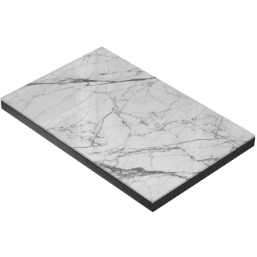ALEESHA STEEL | Gastro outdoor tabletop | Glass | W x D: 120 x 70 x 3.4 cm | White marble