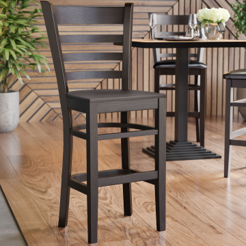 ALESSANDRO | Gastro Barhocker | Holz | Wenge | mit Lehne