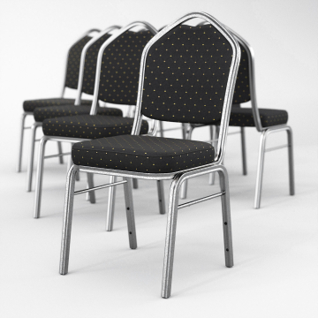 ALEXA | Chaise de banquet | Noir | Tissu | Empilable