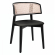 Alice | Bistro Drewniane Krzesło | Siedzisko Aksamit | Rattan | Czarny