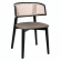 Alice | Bistro Holz Stuhl | Sitz Samt | Rattan | Taupe