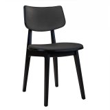 Amaia | Bistro Wooden Chair | Velvet Seat | Gray
