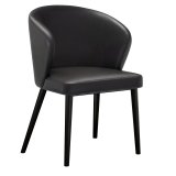 Amanda | Chaise de Bistro | Cuir | Noir