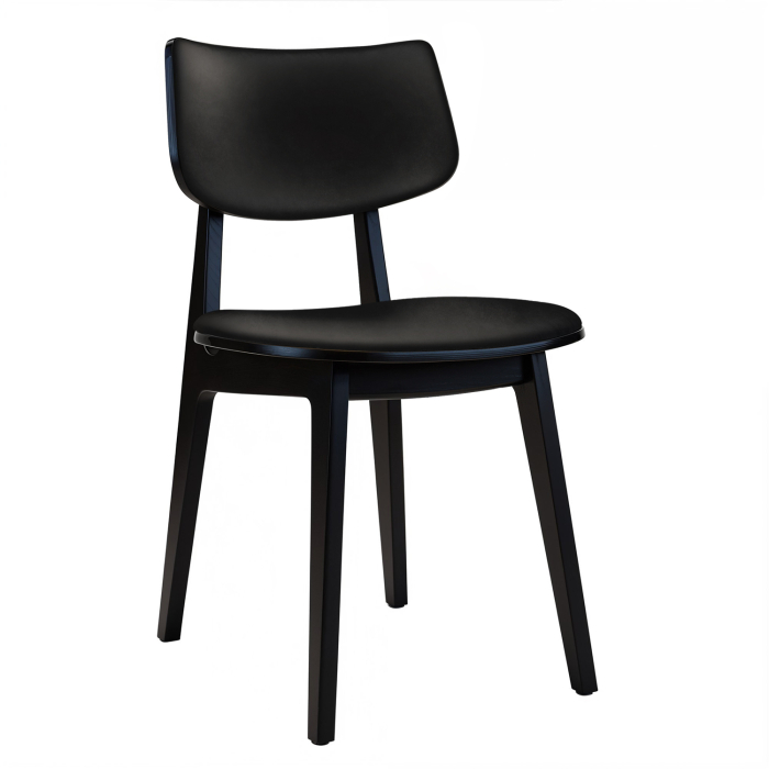 Amaia | Bistro Holz Stuhl | Sitz Samt | Schwarz