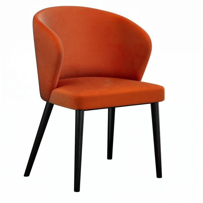 Amanda | Fauteuil Bistro | Velours | Orange
