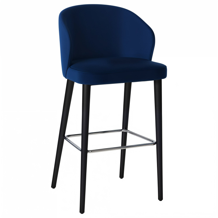 Amanda | Gastro Barstol | Sammet | Blå