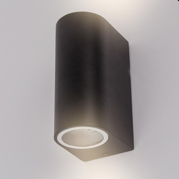 AMELIA utendørs vegglampe sort aluminium moderne opp og ned spotlight 20W 2xGU10 8cm IP44 AMELIA utendørs vegglampe sort aluminium moderne opp og ned spotlight 20W 2xGU10 8cm IP44