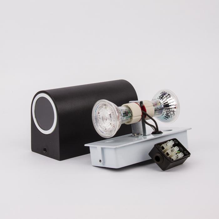 AMELIA utendørs vegglampe sort aluminium moderne opp og ned spotlight 20W 2xGU10 8cm IP44 AMELIA utendørs vegglampe sort aluminium moderne opp og ned spotlight 20W 2xGU10 8cm IP44