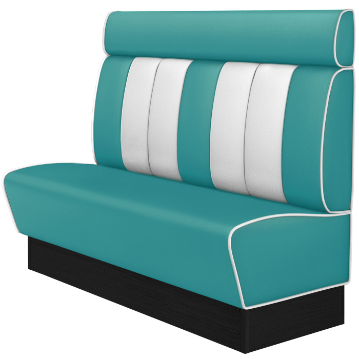 AMERICAN 2 | Banco American Diner | Ancho:Alto 160 x 128 cm | Rayas | Turquesa | Cuero
