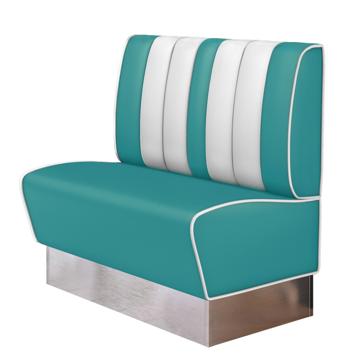 AMERICAN 3 | Banco American Diner | Ancho:Alto 100 x 103 cm | Rayas | Turquesa | Cuero