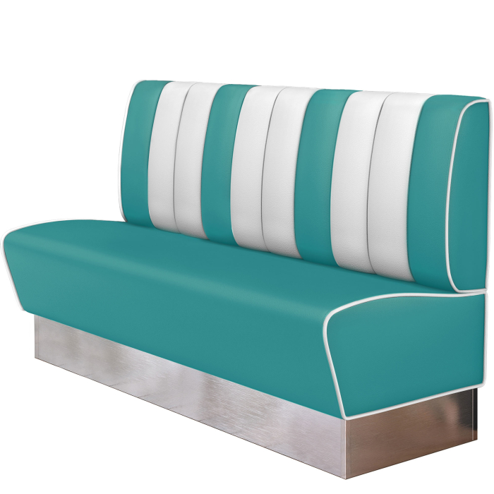 AMERICAN 3 | Banco American Diner | Ancho:Alto 180 x 103 cm | Rayas | Turquesa | Cuero