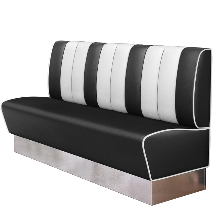 AMERICAN 3 | Banco American Diner | Ancho:Alto 200 x 103 cm | Rayas | Negro | Cuero